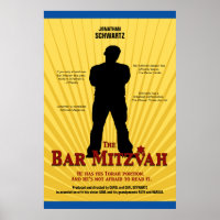 Poster de l'étoile de cinéma Bar Mitzvah Bleu Jaun