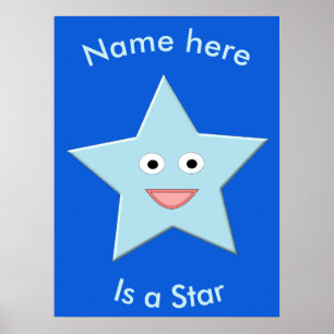 Poster de l'étoile de la fête Bright Blue