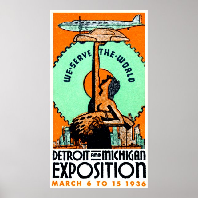 Poster de l'Expo de Detroit Michigan 1936 (Devant)