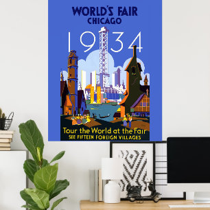 Poster de l'exposition universelle Art Déco vintag
