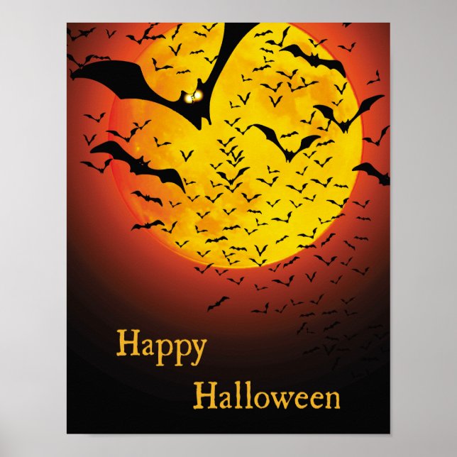 Poster de l'Halloween déplaisante Orange Moon et B (Devant)