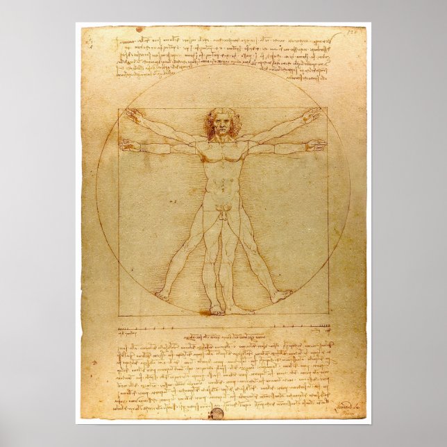 Poster de l'homme Da Vinci Vitruvian (Devant)