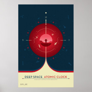 Poster de l'horloge atomique Deep Space, version r