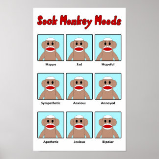 Poster de l'humeur de singe de Sock