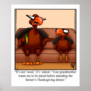 Poster de l'Humour de Thanksgiving drôle