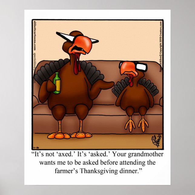 Poster de l'Humour de Thanksgiving drôle (Devant)