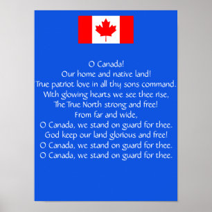 Poster de l'hymne national O Canada