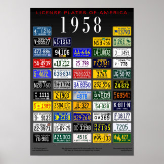 Poster de License Plates of America - 1958