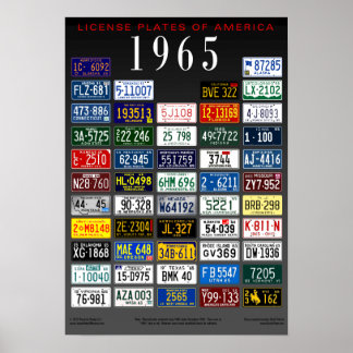 Poster de License Plates of America - 1965