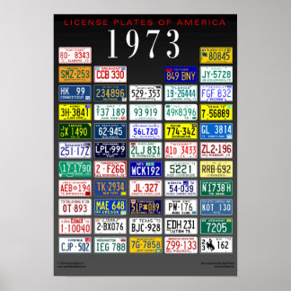 Poster de License Plates of America - 1973