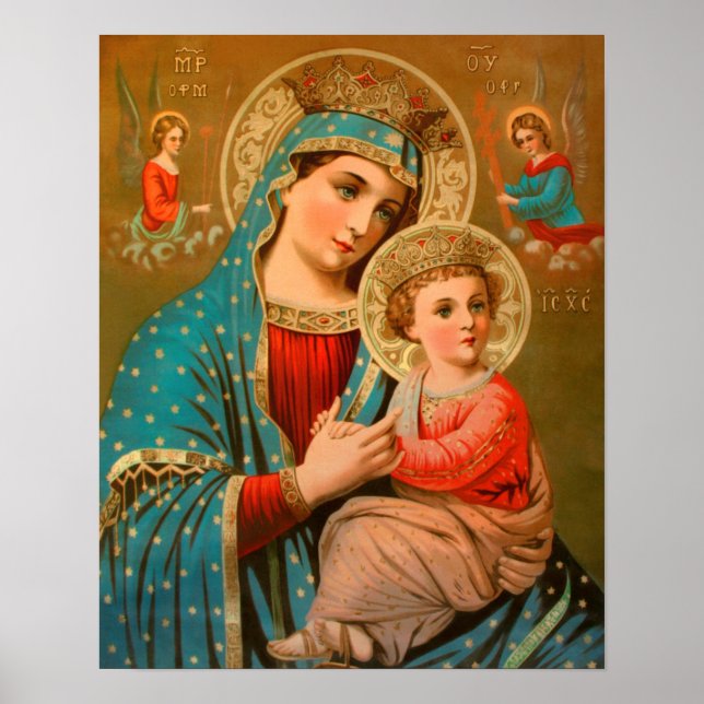 Poster de l'icône orthodoxe mère et enfant (Devant)