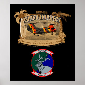 Poster de l'île Hoppers - avec insigne