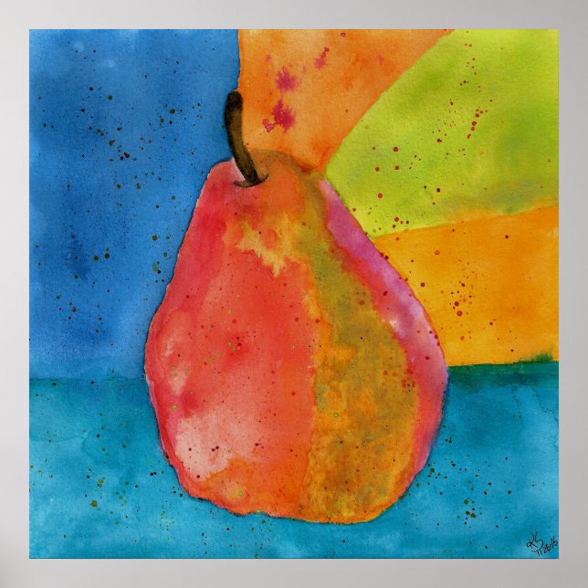 Poster de l'illustration de l'aquarelle colorée (Devant)