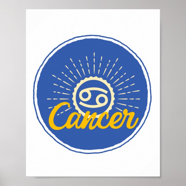 Poster de l'insigne du symbole Zodiac du cancer ré (Devant)