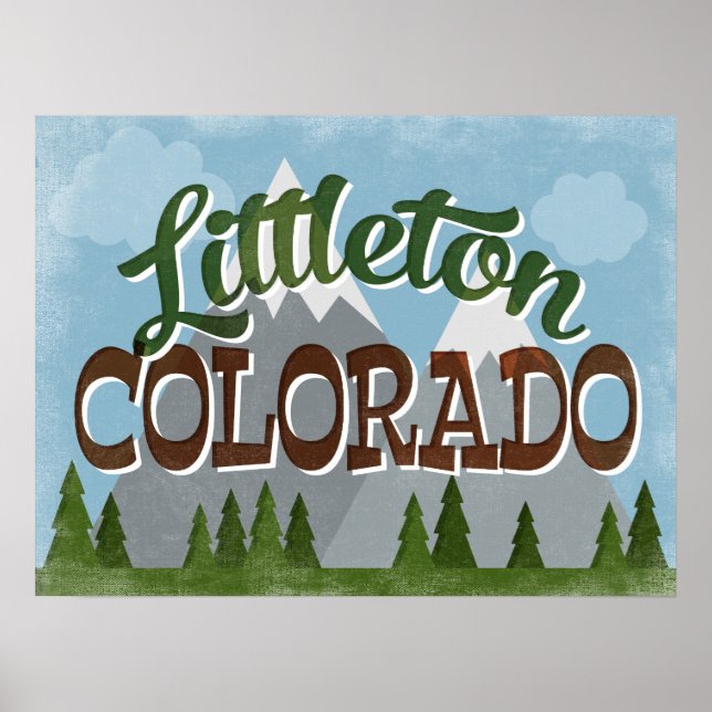 Poster de Littleton Colorado Snowy Mountains (Devant)