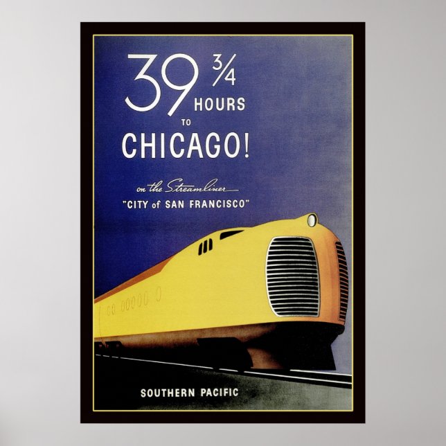 Poster de Locomotive vintage Streamliner (Devant)