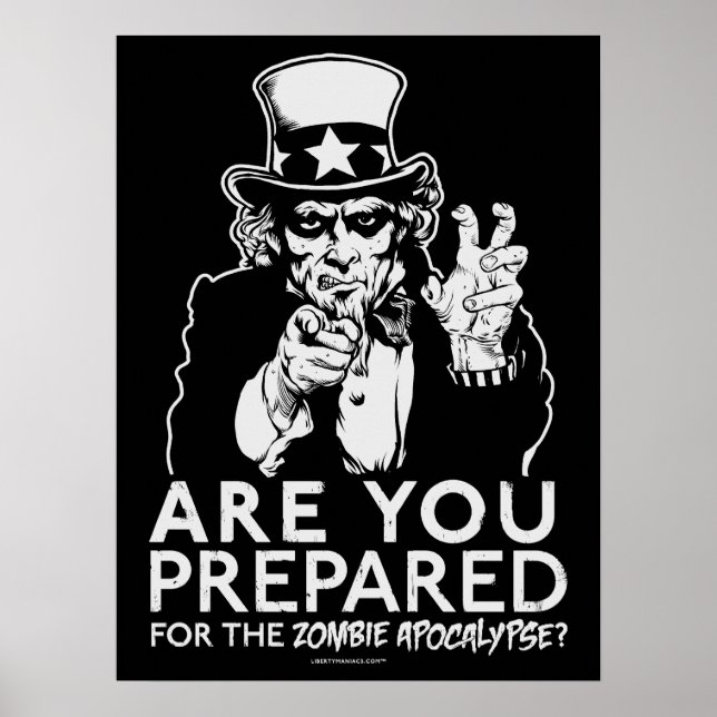 Poster de l'oncle Sam Zombie Apocalypse (Devant)
