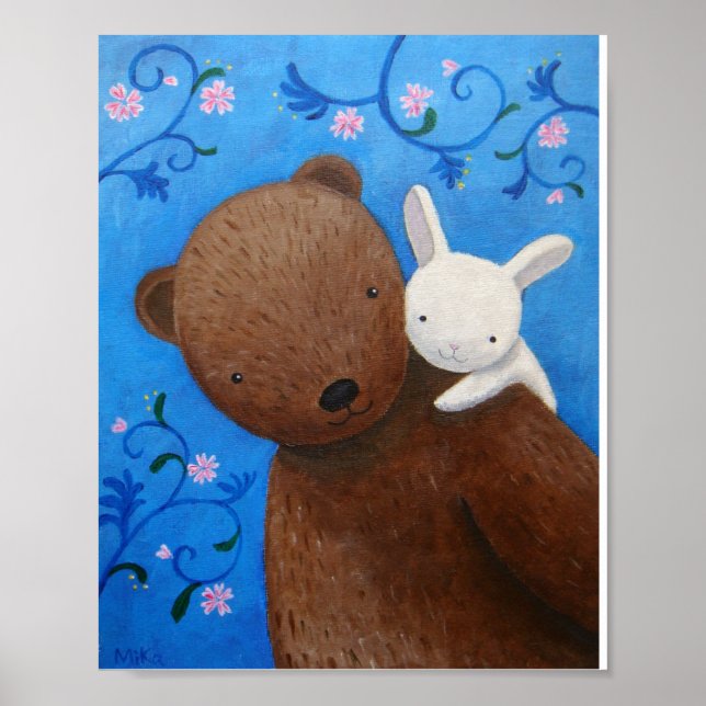 Poster de l'ours et du lapin Woodland Sweet Love F (Devant)