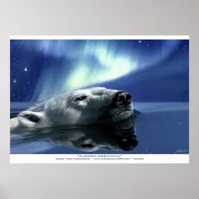 Poster de l'Ours Polaire de natation et Aurora Imp (Devant)
