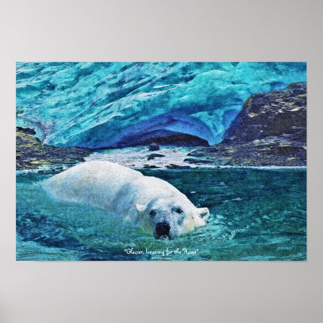 Poster de l'Ours polaire et du Glacier (Devant)