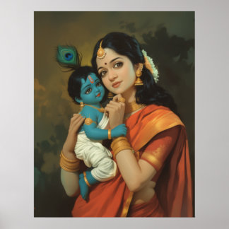 Poster de Maa Yashoda et Little Krishna