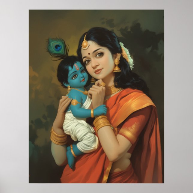 Poster de Maa Yashoda et Little Krishna (Devant)