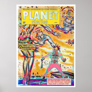 POSTER DE MAGAZINE DE PULP VINTAGE 1960