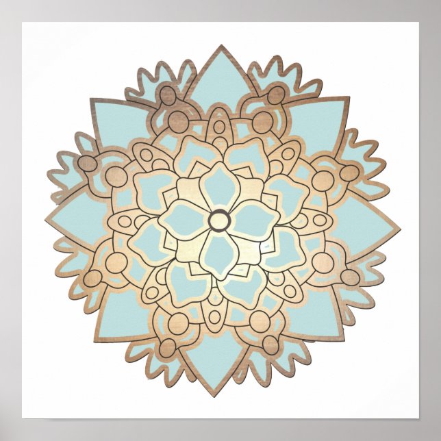 Poster de Mandala de fleurs de Lotus bleu (Devant)