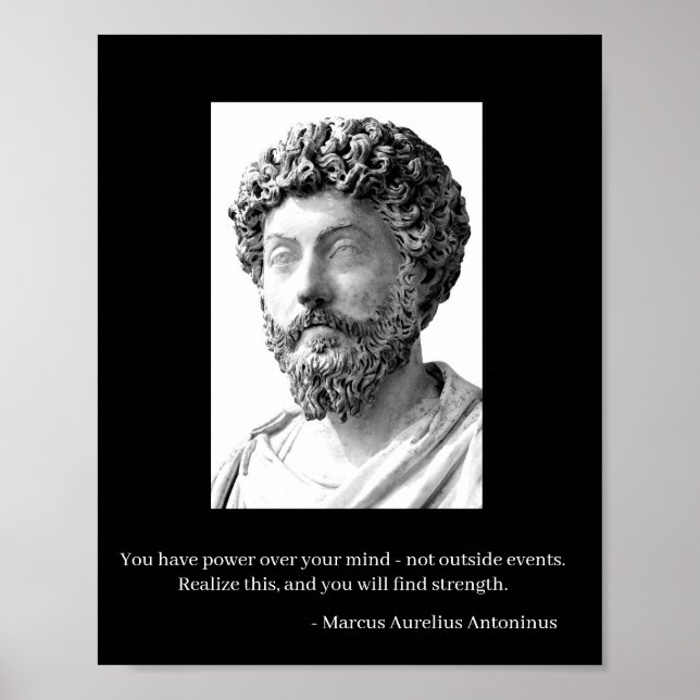 Poster de Marcus Aurelius - Noir / Blanc (Devant)