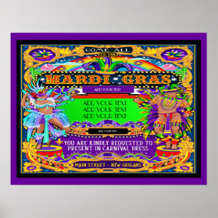 Poster de Mardi Gras à Customiser