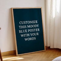 Poster de mariage personnalisé bleu foncé Moody Fo