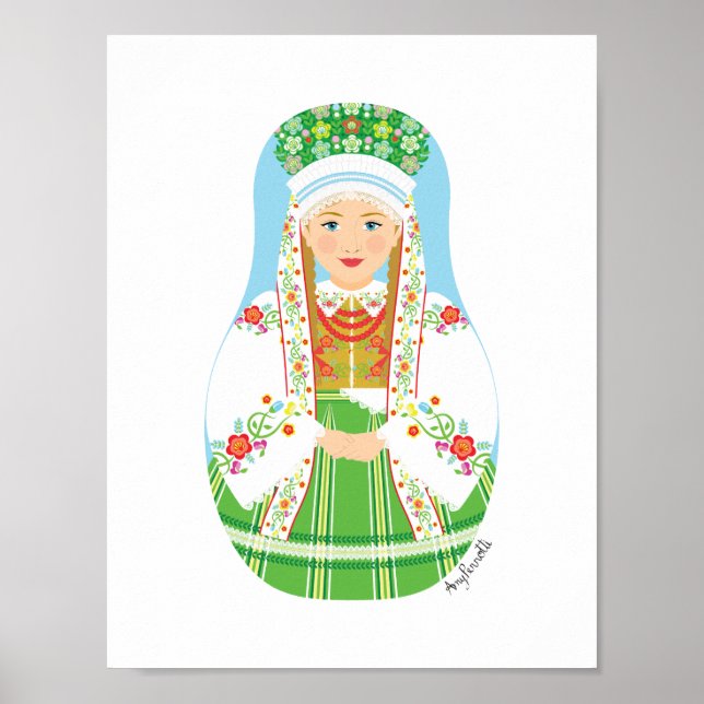Poster de mariée de poteaux de Łowicz Matryoshka (Devant)