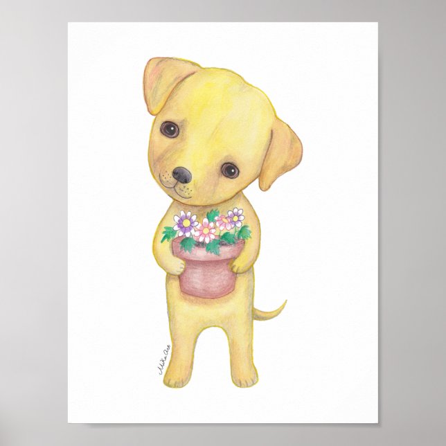 Poster de marionnettes Yellow Labrador Retriever (Devant)