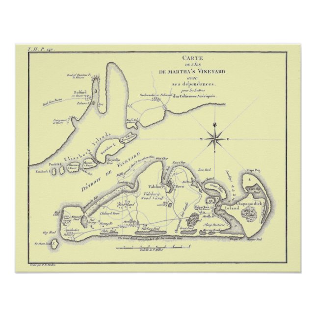 Poster de Martha's Vineyard Island 1784 (Devant)