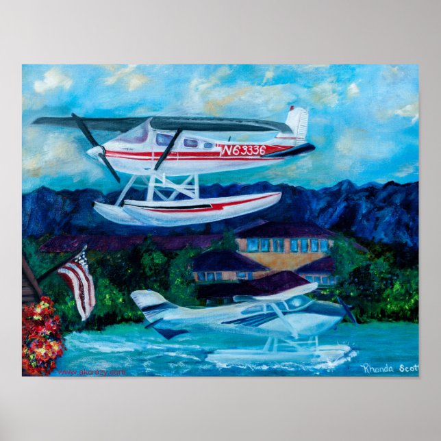 Poster de matte de l'Alaska, Anchorage Lake Hood (Devant)
