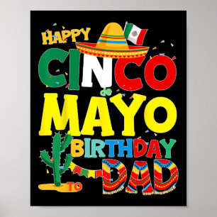 Poster De Mayo Anniversaire À Papa Joyeux Anniversaire Pè