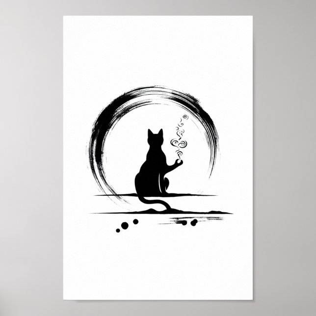 Poster de méditation de Zen Cat (Devant)