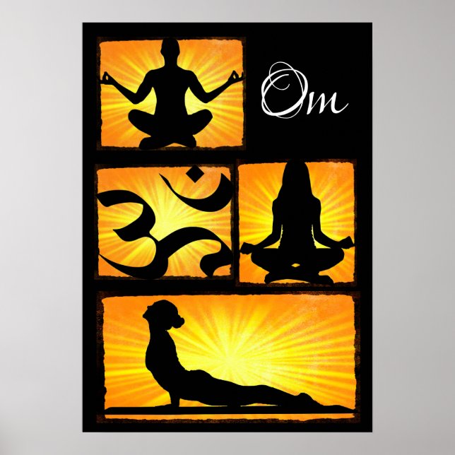 Poster de méditation Om Yoga (Devant)