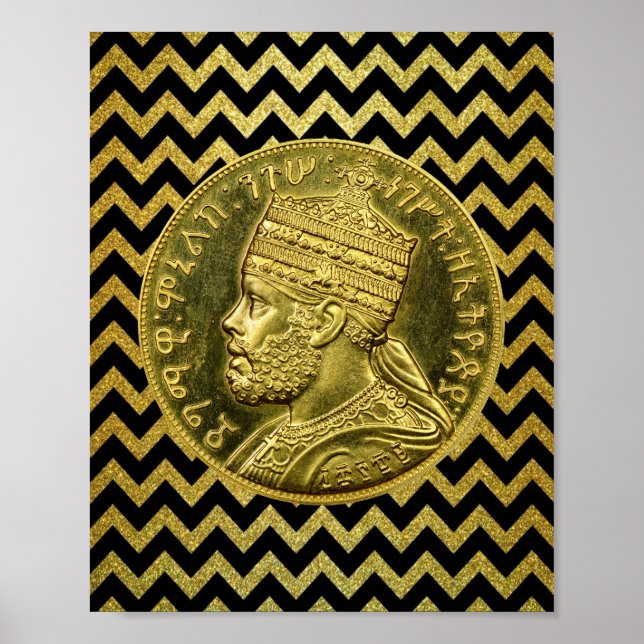 Poster de Menelik II Lion Rasta Solomon Jah Rastaf (Devant)