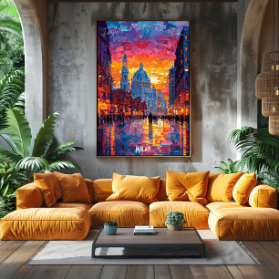 Poster de Milan City Skyline - Art Italien Iconiqu