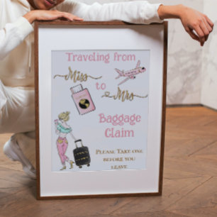 Poster De Miss à Mrs Cadeau de voyage pour la fête de fia