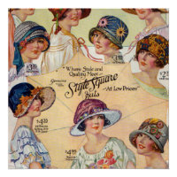 Poster de mode Casquette féminin des années 1920