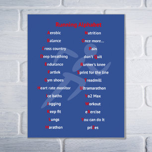 Poster De motivation bleu d'alphabet courant