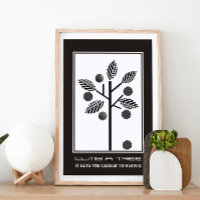 Poster de motivation en noir blanc stylisé arbre