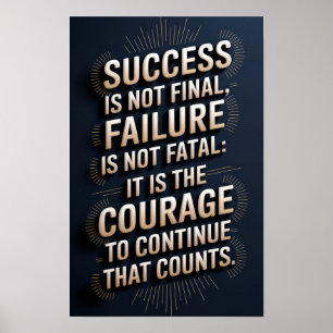 Poster de motivation pour succès et courage