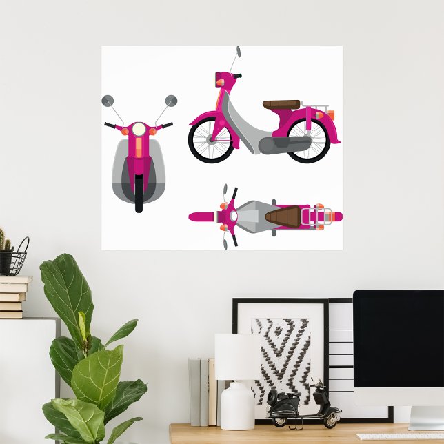 Poster de moto rose (Créateur téléchargé)
