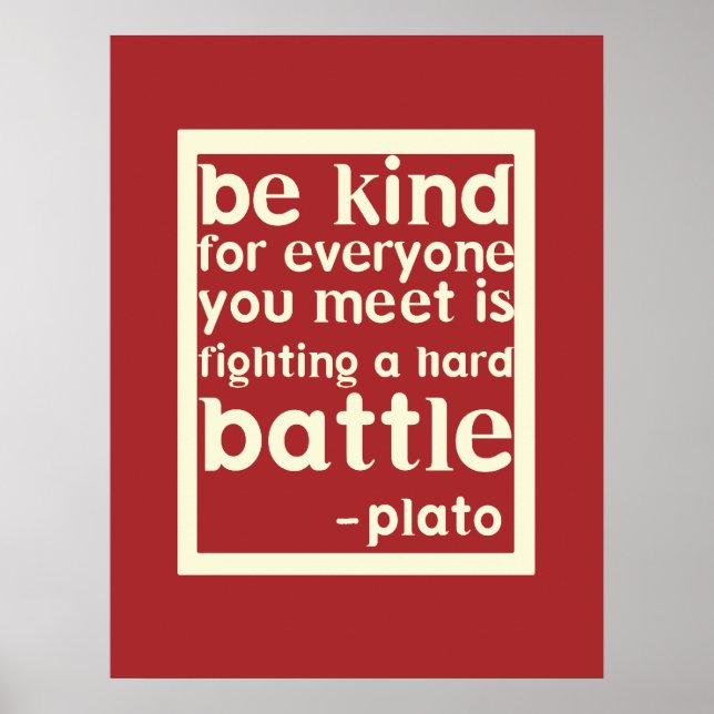 Poster de mots inspirants Be Kind - Rouge (Devant)