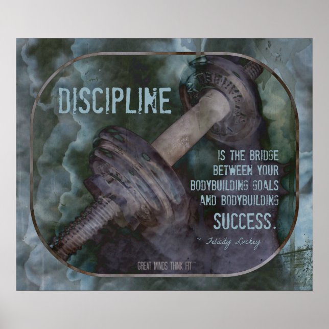 Poster de musculation avec citation de discipline  (Devant)