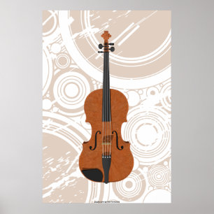 Poster de musique : Violon 3D Modèle & Cercles