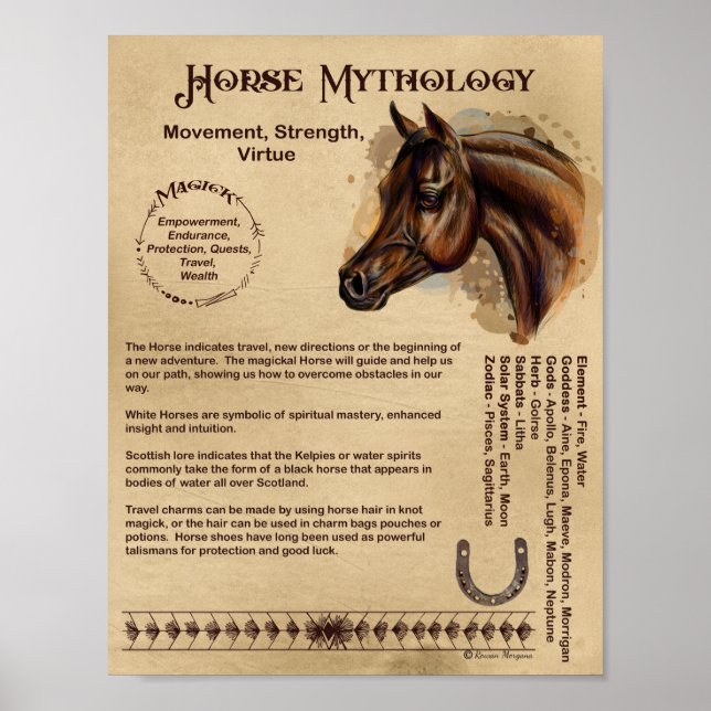 POSTER DE MYTHOLOGIE DE CHEVAL (Devant)